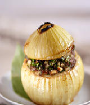 Gevulde uien met lamsgehakt